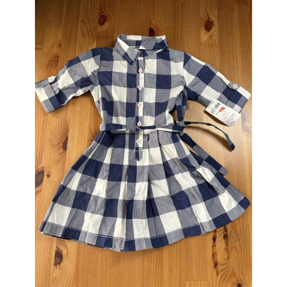 Toddler Girls' Carter's Blue & White Collared Gingham Dress Size 2T